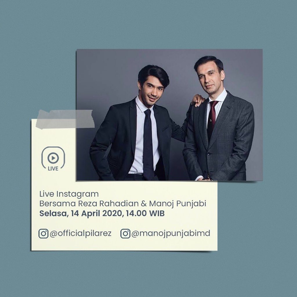 Besok Manoj Punjabi & Reza Rahadian akan LIVE di Instagram! Kira-kira Mau Ngobrolin Apa Aja Ya? STAY TUNED!