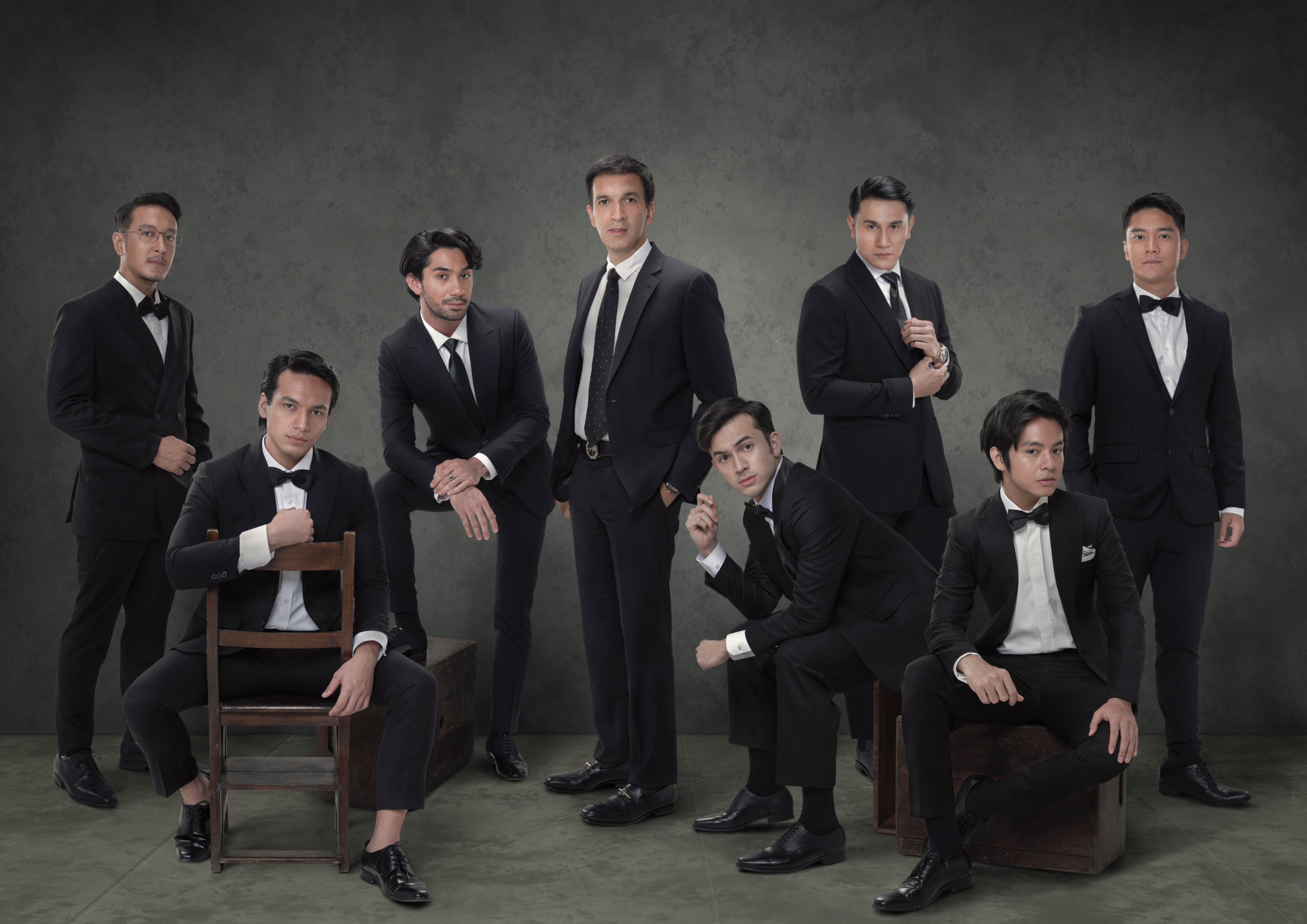 Captured in one handsome frame, the leading men of the Indonesian film industry