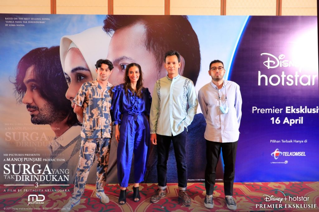 Suasana virtual press conference film Surga Yang Tak Dirindukan 3, bersama Disney Plus Hotstar