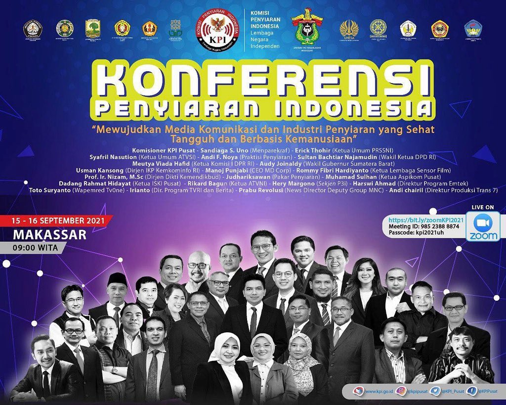 Jangan lewatkan Konferensi Penyiaran Indonesia, “Mewujudkan Media Komunikasi dan Industri Penyiaran yang Sehat Tagguh dan Berbasis Kemanusiaan”